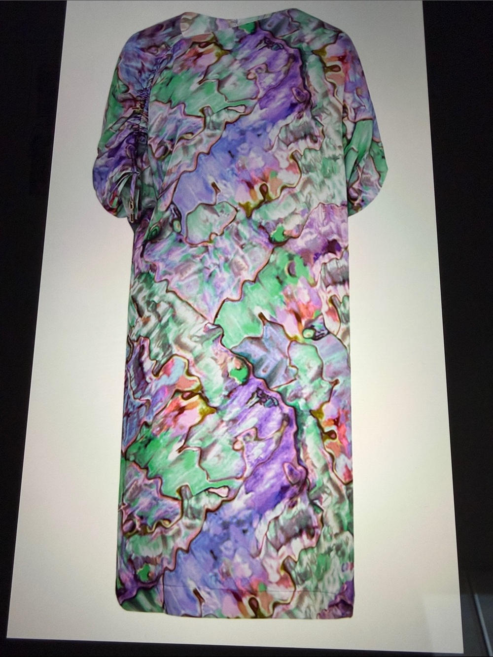 Escada Marble-Print Midi Shift Dress